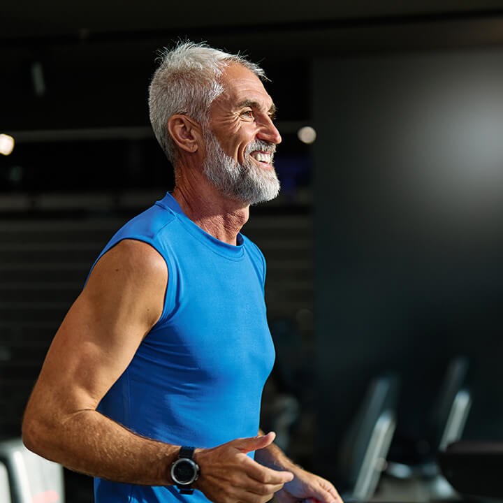 Man jogging on treadmill